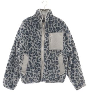 PLATEAU STUDIO プラテールスタジオ Fluffy Leopard Fleece フラフィー レオパード フリースジップアップジャケット ブルー/グレー PW23J04-1(フライトジャケット)