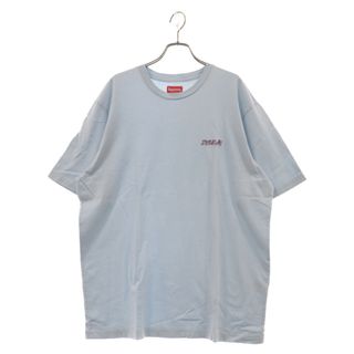 シュプリーム(Supreme)のSUPREME シュプリーム 23SS Washed Script S/S Top ウォッシュドスクリプト ロゴ刺繍 クルーネック カットソー 半袖Tシャツ ライトブルー(Tシャツ/カットソー(半袖/袖なし))