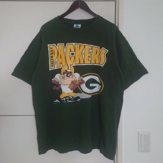 NFL パッカーズ Tシャツ 90s古着 ビッグプリント キャラクター(Tシャツ/カットソー(半袖/袖なし))