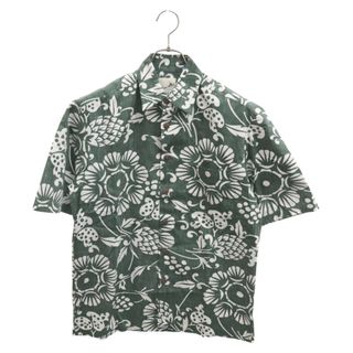 KAHALA カハラ DUKES PAR BF SHIRT デュークス パー 総柄 ハワイアンシャツ 半袖シャツ 3036R 5691 グリーン/ホワイト(シャツ)