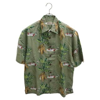 KAHALA カハラ HALEIWA TWN BF SHIRT ハレイワ タウン 総柄 ハワイアンシャツ 半袖シャツ 3036 7128 グリーン(シャツ)