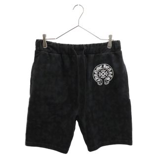 クロムハーツ(Chrome Hearts)のCHROME HEARTS クロムハーツ セメタリークロス総柄スウェットハーフパンツ ショーツ ブラック(ショートパンツ)