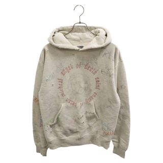 SAINT MICHAEL セントマイケル 20AW SM7 Hoodie SM-A20-0000-013 ペイントフーディー プルオーバーパーカー ベージュ(パーカー)