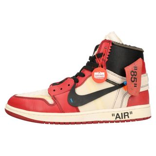 ナイキ(NIKE)のNIKE ナイキ ×OFF-WHITE THE 10 AIR JORDAN 1 CHICAGO AA3834-101 オフホワイト ザテン エアジョーダン1 シカゴ ハイカットスニーカー US9.5/27.5cm ホワイト/レッド(スニーカー)