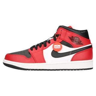 ナイキ(NIKE)のNIKE ナイキ AIR JORDAN 1 MID BRED TOE 554724-069 エアジョーダン1 ブレッド トゥ ハイカットスニーカー ホワイト/レッド US9/27.0cm(スニーカー)