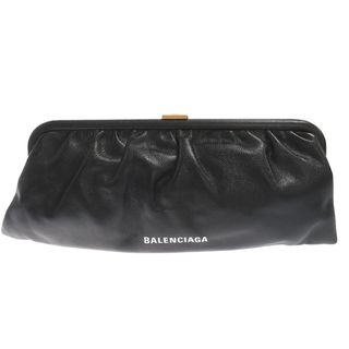 バレンシアガ(Balenciaga)のBALENCIAGA バレンシアガ ロゴプリント 2Way ショルダーバッグ レザークラッチバッグ ブラック 618899・1000(ショルダーバッグ)