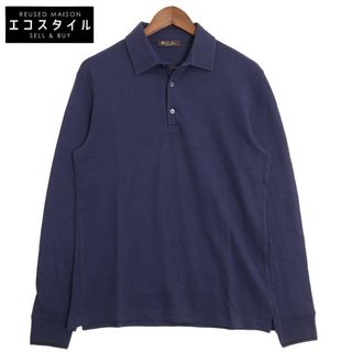 ロロピアーナ(LORO PIANA)のロロピアーナ ブルー FAF8503 コットン 鹿の子 ラガーシャツ M(その他)