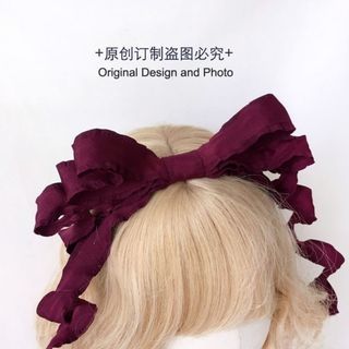 カチューシャ　リボン　赤　ヘアアクセ　ゴスロリ　ロリータ　ガーリー　コスプレ