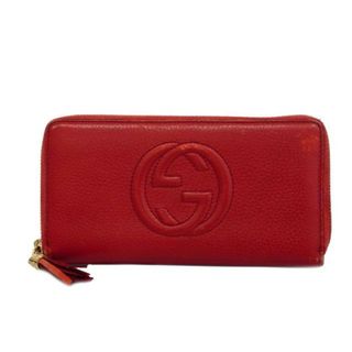 グッチ(Gucci)の【4id4692-r】グッチ 長財布/ソーホー/308004/レザー/レッド/シャンパンゴールド金具 【中古】 レディース(財布)