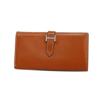 エルメス(Hermes)の【4id4694-r】エルメス 長財布/ベアン/□H刻印/ボックスカーフ/ブリック/シルバー金具 【中古】 メンズ/レディース/ユニセックス(財布)