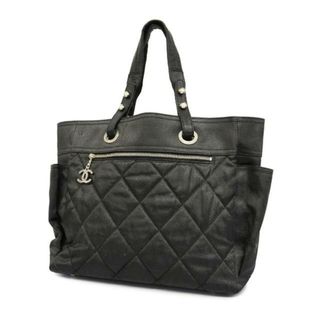 シャネル(CHANEL)の【4id4799】シャネル トートバッグ/パリビアリッツ/キャンバス/ブラック/シルバー金具 【中古】レディース(トートバッグ)