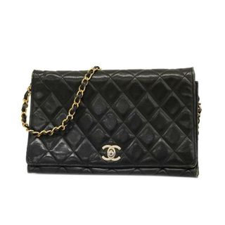 シャネル(CHANEL)の【4id4785】シャネル ショルダーバッグ/マトラッセ/チェーンショルダー/ラムスキン/ブラック/ゴールド金具 【中古】 レディース(ショルダーバッグ)