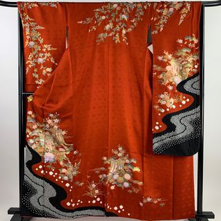 振袖 身丈163cm 裄丈65.5cm 正絹 名品 【中古】(着物)