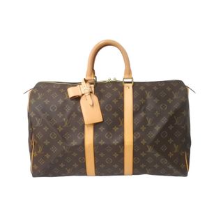 ルイヴィトン(LOUIS VUITTON)のLOUIS VUITTON ルイ ヴィトン キーポル45 ボストンバッグ M41428 モノグラム PVCコーティングキャンバス ブラウン 美品 中古 63995(ボストンバッグ)