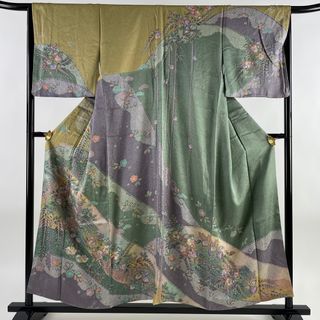 訪問着 身丈155cm 裄丈66cm 正絹 美品 名品 【中古】(着物)