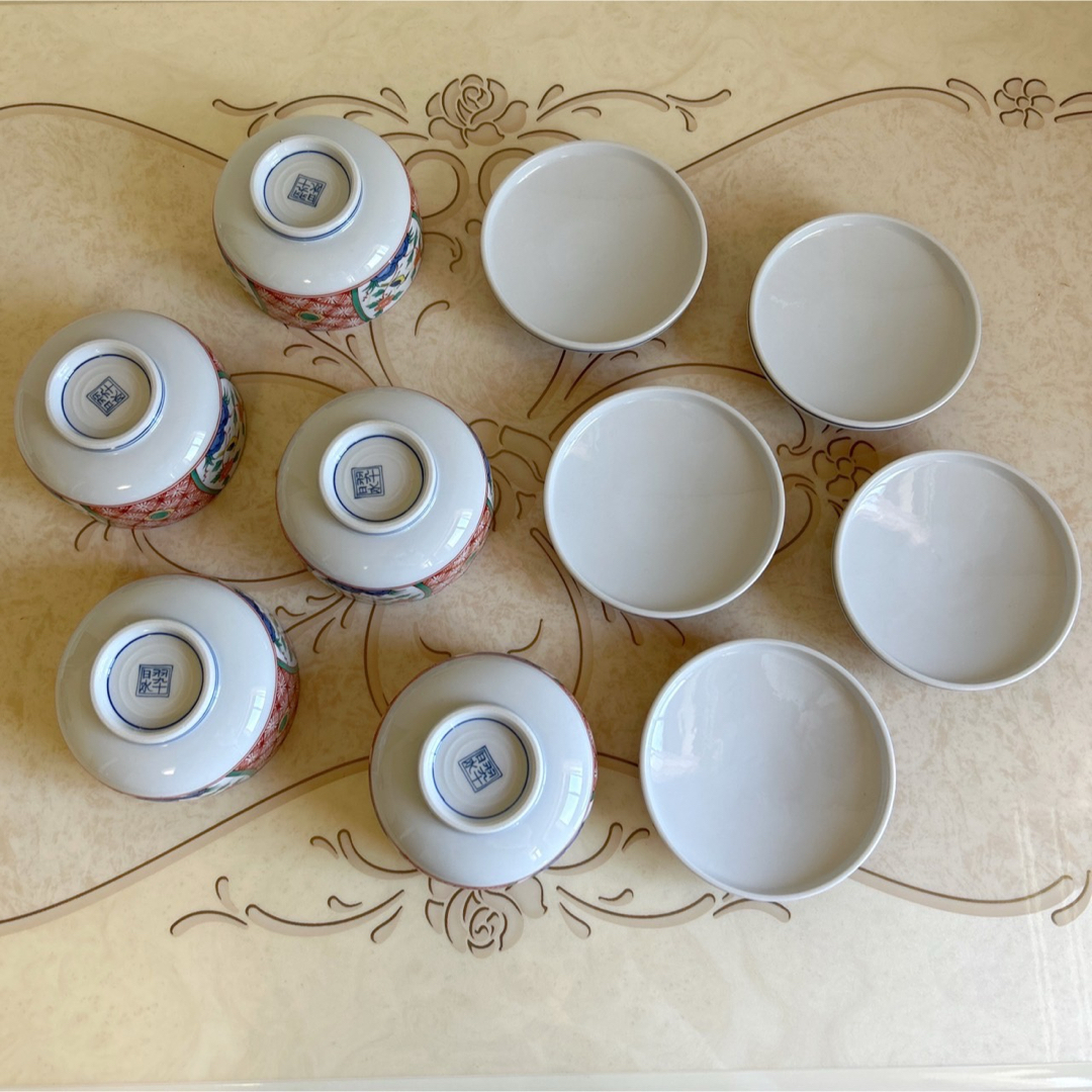 有田焼 - 有田焼 翠泉窯 赤絵花鳥 茶碗蒸し碗揃 5客セット 蓋 有田焼 - 有田焼 翠泉窯 赤絵花鳥 茶碗蒸し碗揃 5客セット 蓋