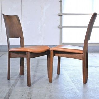 シラカワ木工 14万「RAPT/ラプト」ダイニングチェア 2脚セット ウォールナット材 椅子 shirakawa【中古家具/中古インテリア/USED家具ユーズド家具/リサイクル】(ダイニングチェア)