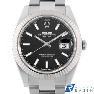 ロレックス(ROLEX)のロレックス デイトジャスト41 126334 ブラック 3列 オイスターブレス ランダム番 メンズ 中古 腕時計(腕時計(アナログ))