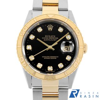 ロレックス(ROLEX)のロレックス デイトジャスト サンダーバード 10Pダイヤ 16263G ブラック 3列 オイスターブレス K番 メンズ 中古 腕時計(腕時計(アナログ))