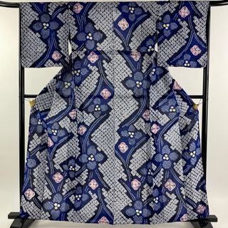 浴衣 身丈159.5cm 裄丈66cm 綿 美品 名品 【中古】(浴衣)