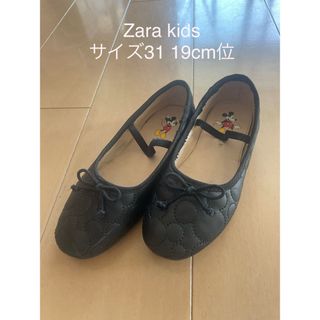 ザラキッズ(ZARA KIDS)のザラキッズ　黒ミッキーバレエシューズ　31(その他)