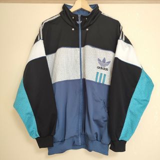 アディダス(adidas)の古着！80s adidas トラックジャケット トレフォイルロゴ バック刺繍(その他)