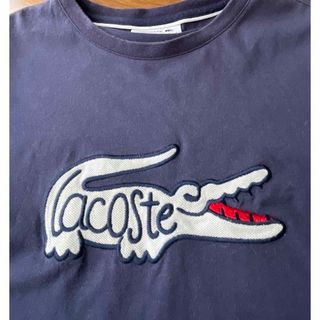 LACOSTE - ラコステ　Tシャツ　デカわに　ビッグロゴ　ネイビー　M