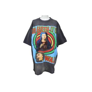 新品未使用 SAINT MICHAEL セントマイケル 2024 S/S TEE ON EARTH 半袖Tシャツ SM-YS8-0000-002 コットン ブラック サイズL 64040(Tシャツ/カットソー(半袖/袖なし))