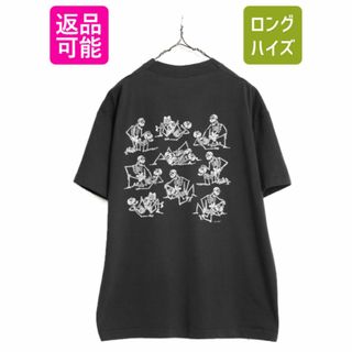 90s USA製 ★ スカル 四十八手 イラスト プリント Tシャツ メンズ L / 90年代 当時物 エロ SEX ドクロ キャラクター シングルステッチ 黒(Tシャツ/カットソー(半袖/袖なし))