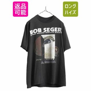 90s USA製 ★ ボブ シーガー ツアー プリント Tシャツ メンズ L 程 黒 90年代 オールド BOB SEGER 当時物 ロック バンド イラスト ブラック(Tシャツ/カットソー(半袖/袖なし))