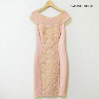 タダシショウジ(TADASHI SHOJI)の美品 タダシショージ チュール フラワー装飾 膝丈 タイト ワンピース(ひざ丈ワンピース)