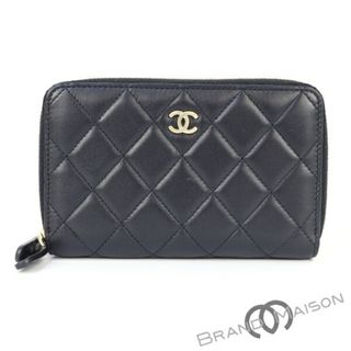 シャネル(CHANEL)のAランク【シャネル】ダブルファスナー財布/マトラッセ/ラムスキン/ブラック/レディース/CHANEL【中古】(財布)