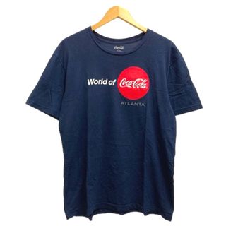 アザー(other)のTシャツ 企業ロゴ コカ・コーラ プリント クルーネック  半袖 L ネイビー(Tシャツ/カットソー(半袖/袖なし))