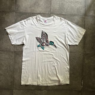 JERZEES - 80s90s ジャージーズ tシャツ USA製 XL ホワイト ハミングバード