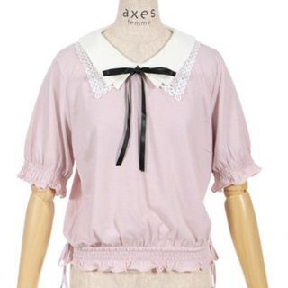 アクシーズファム(axes femme)のタグ付き！axes femme レース襟セットクレリックPO(カットソー(半袖/袖なし))