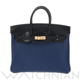 エルメス(Hermes)の中古 エルメス HERMES レディース ハンドバッグ ブルーサフィール/ブルーマリン /ローズゴールド金具 アリゲーターマット /トリヨンノビーヨ(ハンドバッグ)