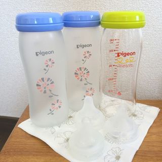 ピジョン(Pigeon)の【まるさん様専用】240㎖哺乳瓶×3 乳首(L)×3(哺乳ビン)