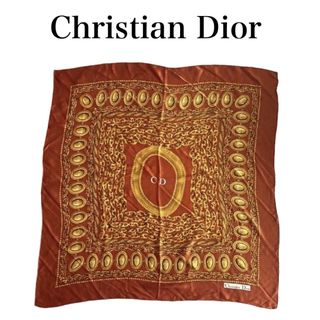 クリスチャンディオール(Christian Dior)のクリスチャン ディオール スカーフ　ロゴ　総柄　チェーン柄　大判　　ストール(バンダナ/スカーフ)