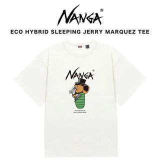 ナンガ(NANGA)の新品 ナンガ ジェリー鵜飼 エコハイブリッドスリーピングジェリーマルケスT 白M(Tシャツ/カットソー(半袖/袖なし))