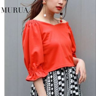 ムルーア(MURUA)のMURUA ムルーア　カットソー　トップス　オレンジ　プルオーバー　レディース(Tシャツ(長袖/七分))