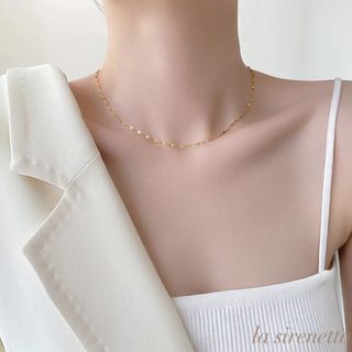 stainless petal necklace *gold 40cm