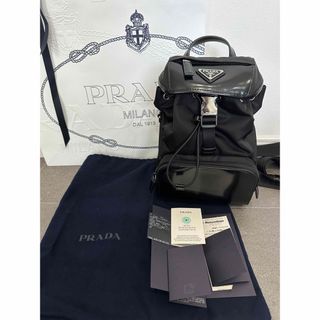 プラダ(PRADA)のPRADA Re-Nylon ブラッシュレザー ワンショルダー バックパック(ショルダーバッグ)