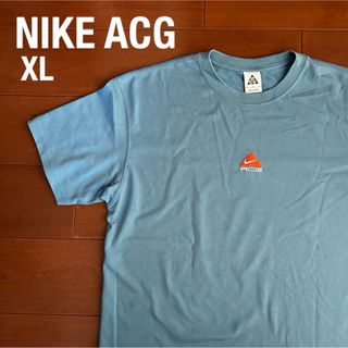 ナイキ(NIKE)のNIKE ACG XL 半袖Tシャツ 水色 ワンポイントロゴ刺繍(Tシャツ/カットソー(半袖/袖なし))