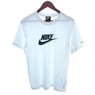 ナイキ(NIKE)のナイキ カットソー Tシャツ ラウンドネック ロゴプリント 半袖 M 白(Tシャツ/カットソー(半袖/袖なし))