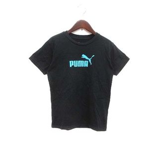 PUMA - PUMA Tシャツ カットソー クルーネック ロゴプリント 半袖 L 黒 /YK