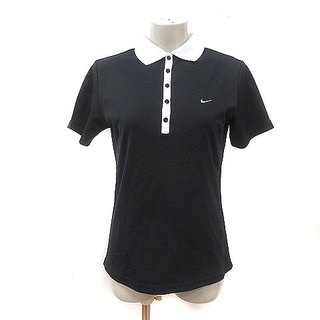 ナイキゴルフ ポロシャツ ワンポイント 半袖 L 黒 ブラック 白 ホワイト(ポロシャツ)