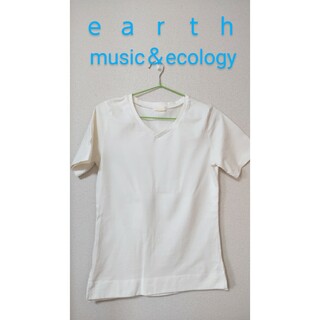 ｅａｒｔｈ  music＆ecology  レディース白Ｔシャツ  フリーサイズ(Tシャツ(半袖/袖なし))