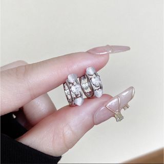 ♡人気商品♡ ハートピアス 韓国 ピアス シルバー(ネックレス)