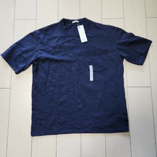 ジーユー(GU)のGU　MEN　ビッグT　5分袖　メランジ　69 NAVY(Tシャツ/カットソー(半袖/袖なし))