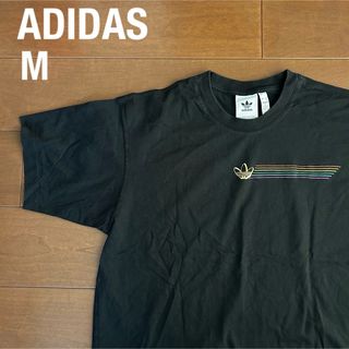 アディダス(adidas)のADIDAS M 半袖Tシャツ 黒/ブラック レインボー 刺繍 (Tシャツ/カットソー(半袖/袖なし))